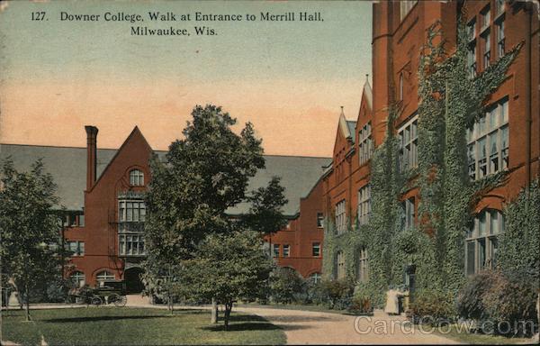 Downer College, Walk at Entrance to Merrill Hall Milwaukee Wisconsin