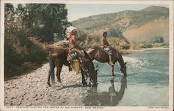 Apaches Halting for Water at Rio Navaho New Mexico Postcard Postcard Postcard