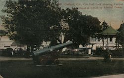 City Hall Park, Admiral Dewey Cannon Postcard