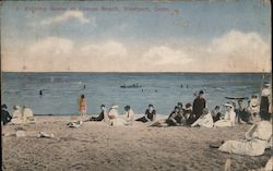 Bathing Scene at Compo Beach Postcard