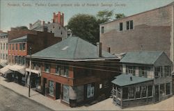 Parlin's Corner, Present Side of Norwich Savings Society Postcard