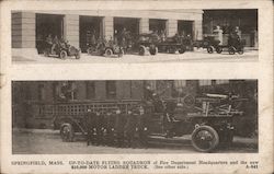 Up-To-Date Flying Squadron $10,000 Motor Ladder Truck Springfield, MA Postcard Postcard Postcard