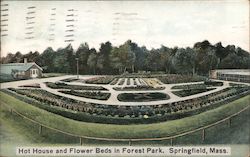 Hot House and Flower Beds in Forest Park Postcard