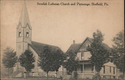 Swedish Lutheran Church and Parsonage Postcard