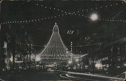 Night Scene Howard & Riverside Ave. Postcard
