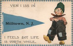 Dutch Boy and Pennant Postcard