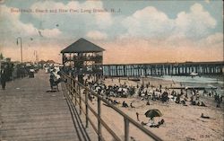 Boardwalk, Beach and New Pier Postcard