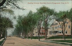 Pawling Avenue, East Side Club in Foreground Troy, NY Postcard Postcard Postcard