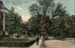 View on South Charles Street Belleville, IL Postcard Postcard Postcard