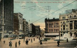 Woodward Avenue (West Side) Looking North from Campus Martius Postcard