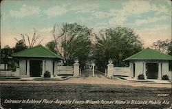 Entrance to Ashland Place Augusta Evans Wilson's Former Home in Distance Mobile, AL Postcard Postcard Postcard