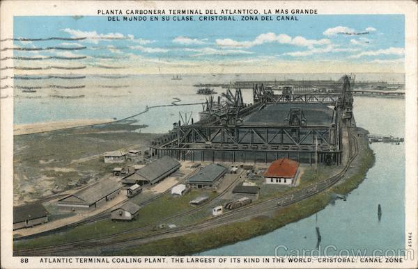 Atlantic Terminal Coaling Plant. The largest of its kind in the world. Cristobal, Canal zone Panama