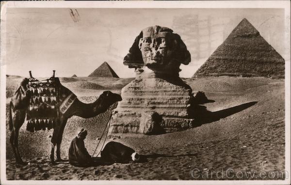 Prayer Near the Great Sphinx Cairo Egypt Africa