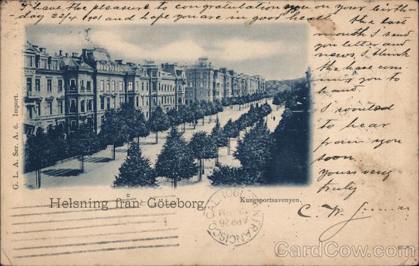 View of the Kungsportsavenyen, Main Avenue Gothenburg Sweden