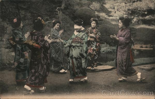 Japanese girls playing game.