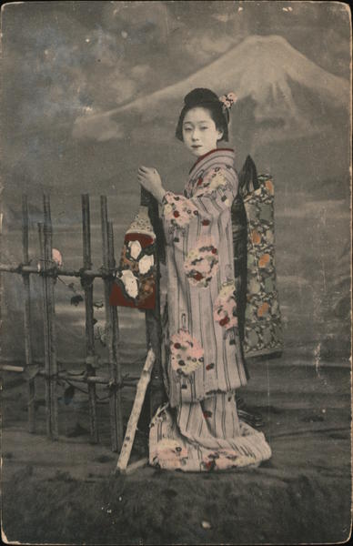 Young lady in traditional dress Japan