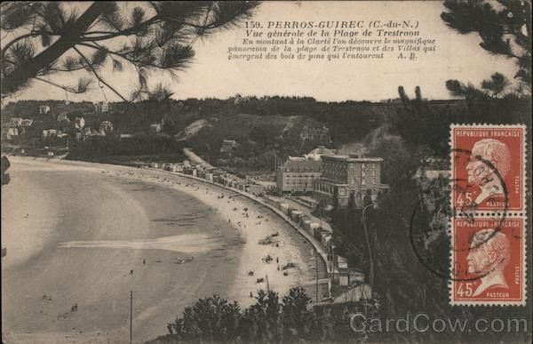 Perros-Guirec, Vue generale de la Plage de Trestraou France