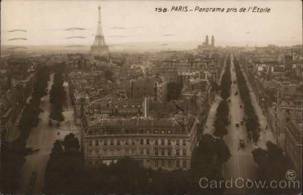 Paris - Panorama pris de l'Etoile Four Color Stamps France