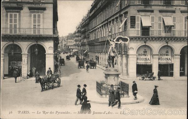 La rue des Pyramides, Le Monument à Jeanne d'Arc Paris France