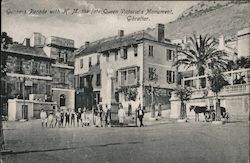 Gunners Parade with H.M. the late Queen Victoria's Monument Postcard