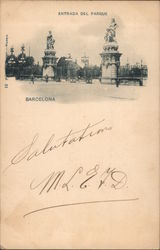 Entrada Parque de la Ciudadela Barcelona, Spain Postcard Postcard Postcard