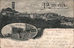 Grand Hotel Brufani and Porta San Girolamo Perugia, Italy Postcard Postcard Postcard