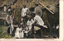 A Family of Moros, Philippine Islands Postcard