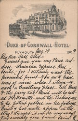 Duke of Cornwall Hotel Plymouth, United Kingdom Devon Postcard Postcard Postcard