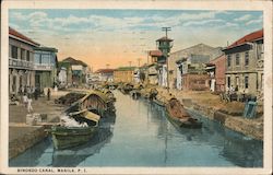 Binondo Canal, Manila Postcard