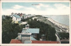 View of Town and Beach Postcard