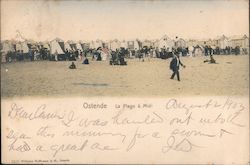 Ostende La Plage a midi Postcard