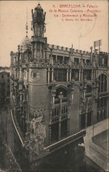Barcelona - Palacio de la Musica Catalana, architectos, Domenech y Montaner Postcard