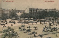 Barcelona, Plaza de Cataluna Postcard