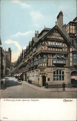 St. Werburgh Street, Showing Cathedral Chester, England Cheshire Postcard Postcard Postcard