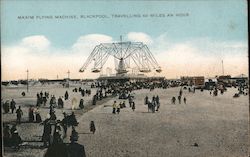 Maxim Flying Machine, Blackpool, Travelling 40 miles an hour Postcard