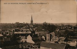 View of City From "St. James' Hill", Mousehold Norwich, England Norfolk Postcard Postcard Postcard