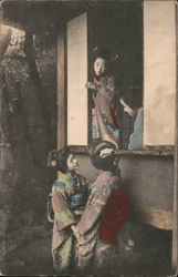 Ladies having a casual chat Postcard