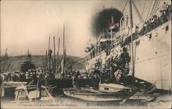 Coaling A USA transport at Nagasaki Postcard