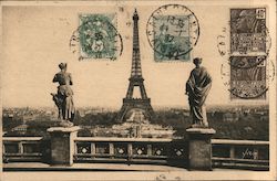 Eiffel Tower from the Terraces of the Trocadero Paris, France Postcard Postcard Postcard