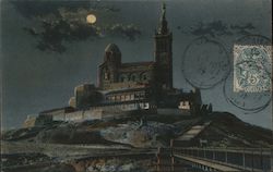 View of a Castle at night Postcard