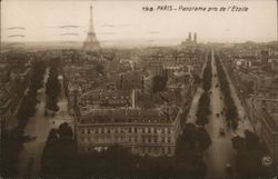 Paris - Panorama pris de l'Etoile Four Color Stamps Postcard