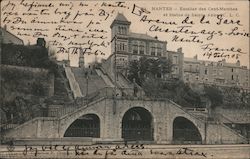 Nantes - Stairs Cent-Marches and Statue of Saint Anne Postcard