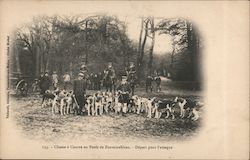 Chasse a Courre en Foret de Fontainbleau - Depart pour l'attaque Postcard