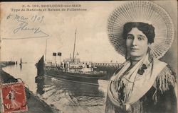 Type de Matelote et Bateau de Folkestone Singapore to Kowloon Hong Kong Postcard