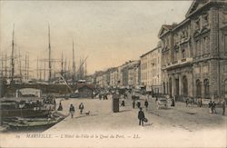L'Hotel-de-Ville et le Quai du Port Postcard