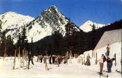 Winter Sports Area Snoqualmie Pass Skiing Postcard Postcard
