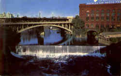 Spokane Falls From The Monroe Street Bridge Washington Postcard Postcard