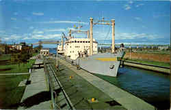 The American Soo Locks, Sault Ste Sault Ste. Marie, MI Postcard Postcard