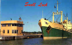 Bertrand H. Snell Locks St. Lawrence Seaway Massena, NY Boats, Ships Postcard Postcard