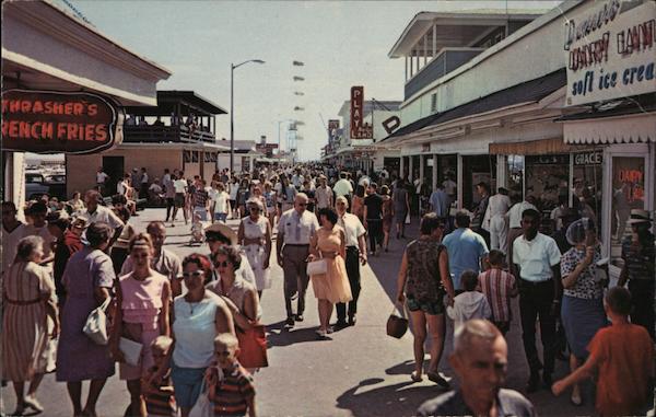 Sunday Afternoon on the Boardwalk, Looking South Ocean City Maryland